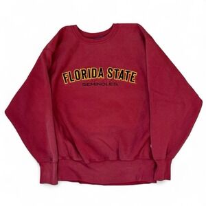Vintage Champion Reverse Weave Florida State Seminoles Red Sweater Adult Large